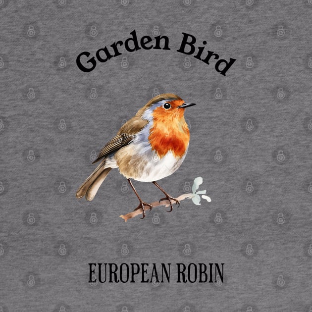 Garden Bird European Robin by DavidBriotArt